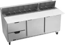 Beverage-Air - 72" Sandwich Prep Table w/ 2 Drawers, 2 Doors & 17" Cutting Board - SPED72HC-18C-2