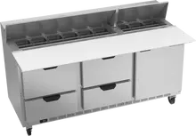 Beverage-Air - 72" Sandwich Prep Table w/ 4 Drawers, 1 Door & 17" Cutting Board - SPED72HC-18C-4