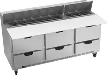 Beverage-Air - 72" Sandwich Prep Table w/ 6 Drawers & 17" Cutting Board - SPED72HC-18C-6