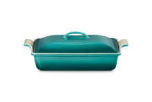 Le Creuset - 3.8 L Bleu Riviera  Rectangular Casserole With Lid