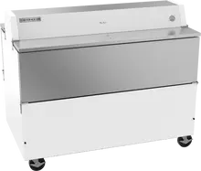 Beverage-Air - 58" White Forced Air Dual Access Milk Cooler w/ Stainless Interior - STF58HC-1-W-02