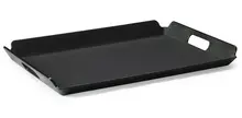 G.E.T - Healthcare 15.25" x 21.25" Black ABS Plastic Non-Skid Room Service Tray (12 Per Case) - RST-1523-BK