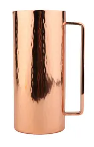G.E.T - Metal Barware 51.2 oz Copper-Plated Double Wall Pitcher W/ Handle & Hammered Finish - MM-160-WCPR/SS