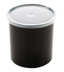 G.E.T - 38.4 oz Black SAN Plastic Round Crock W/ Lid (12 Per Case) - CR-0120-BK