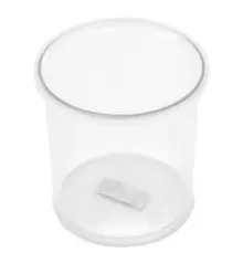 G.E.T - 38.4 oz Clear SAN Plastic Round Crock W/ Lid (12 Per Case) - CR-0120-CL