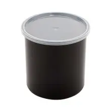 G.E.T - 86.4 oz Black SAN Plastic Round Crock W/ Lid (12 Per Case) - CR-0270-BK