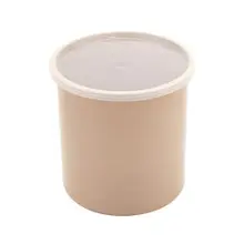 G.E.T - 86.4 oz Tan SAN Plastic Round Crock W/ Lid (12 Per Case) - CR-0270-T