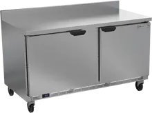 Beverage-Air - 60" Mobile Worktop Freezer w/ 2 Solid Swing Doors & Foamed-In Backsplash - WTF60AHC-FIP