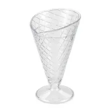 G.E.T - Dessert Time 8 oz Clear SAN Plastic Waffle Cone (24 Per Case) - ICM-26-2-CL