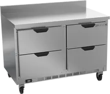 Beverage-Air - 48" Mobile Worktop Freezer w/ 4 Drawers & Foamed-In Backsplash - WTFD48AHC-4-FIP