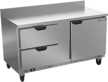 Beverage-Air - 60" Mobile Worktop Freezer w/ 2 Drawer, 1 Door & Foamed-In Backsplash - WTFD60AHC-2-FIP