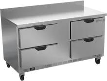 Beverage-Air - 60" Mobile Worktop Freezer w/ 4 Drawers & Foamed-In Backsplash - WTFD60AHC-4-FIP