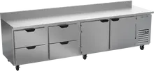 Beverage-Air - 119" Mobile Worktop Refrigerator w/ 4 Drawers, 2 Doors & Foamed-In Backsplash - WTRD119AHC-4
