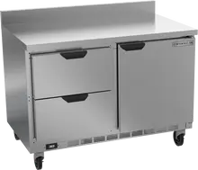 Beverage-Air - 48" Mobile Worktop Refrigerator w/ 2 Drawers, 1 Door & Foamed-In Backsplash - WTRD48AHC-2-FIP