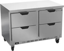 Beverage-Air - 48" Mobile Worktop Refrigerator w/ 4 Drawers - WTRD48AHC-4-FLT