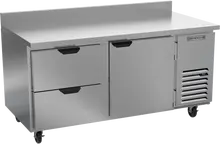 Beverage-Air - 67" Mobile Worktop Refrigerator w/ 2 Drawers & 1 Door - WTRD67AHC-2
