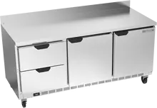 Beverage-Air - 72" Mobile Worktop Refrigerator w/ 2 Drawers & 2 Doors - WTRD72AHC-2