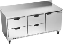 Beverage-Air - 72" Mobile Worktop Refrigerator w/ 4 Drawers & 1 Door - WTRD72AHC-4