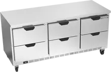 Beverage-Air - 72" Mobile Worktop Refrigerator w/ 6 Drawers - WTRD72AHC-6-FLT