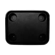 G.E.T - Serving Trays 17" x 14" Black Fast Food Tray W/ Cup Holders (12 Per Case) - FT-20-BK