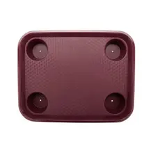G.E.T - Serving Trays 17" x 14" Burgundy Fast Food Tray W/ Cup Holders (12 Per Case) - FT-20-BU