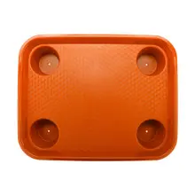 G.E.T - Serving Trays 17" x 14" Orange Fast Food Tray W/ Cup Holders (12 Per Case) - FT-20-OR
