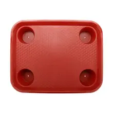 G.E.T - Serving Trays 17" x 14" Red Fast Food Tray W/ Cup Holders (12 Per Case) - FT-20-R