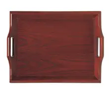 G.E.T - Serving Trays 19" x 14.25" Mahogany Hardwood Room Service Tray (6 Per Case) - RST-1814-M