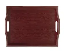 G.E.T - Serving Trays 19" x 14.25" Mahogany Plastic Ottoman / Room Service Tray (6 Per Case) - RST-1815-1-M