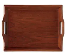 G.E.T - Serving Trays 25" x 16" Mahogany Hardwood Room Service Tray (6 Per Case) - RST-2516-M