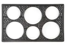 G.E.T - 21.5" x 13" Black Full-Size Tile W/ 6 Cut-Outs for Six Round Crocks - ML-161-BK