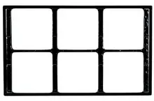 G.E.T - 21.5" x 13" Black Full-Size Tile W/ 6 Cut-Outs for Six Square Crocks - ML-168-BK