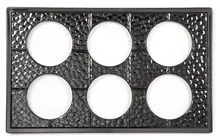 G.E.T - 21.5" x 13" Black Full-Size Tile W/ 6 Cut-Outs for Six Round Crocks - ML-171-BK