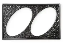 G.E.T - 21.5" x 13" Black Full-Size Tile W/ 2 Cut-Outs for Oval Casserole Dishes - ML-191-BK