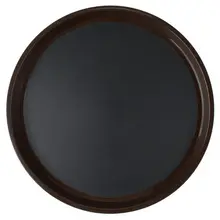 G.E.T - Serving Trays 14" Brown Round Non-Skid Tray (24 Per Case) - RCT-14-NS