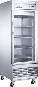 Glacier - 28" Stainless Steel Reach-In Freezer w/ 1 Glass Swing Door - GF-1G