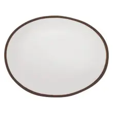 G.E.T - Pottery Market Glazed 11.75" x 9.25" Cream Oval Dinner Plate (12 Per Case) - P-129-CRM
