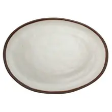 G.E.T - Pottery Market Glazed 18" x 13" Cream Oval Platter (3 Per Case) - P-183-CRM