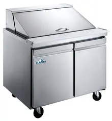 Glacier - 36" Salad/Sandwich Mega Top Prep Table w/ 2 Solid Swing Doors - GMT-36-15