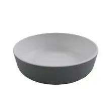 G.E.T - Roca Matte 24 oz White / Gray Matte Low Street Bowl (12 Per Case) - RB-7-WM/GRM