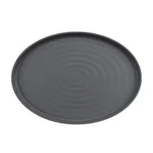 G.E.T - Roca Matte 14" x 10" Gray / Black Matte Oval Platter (6 Per Case) - RO-1410-GRM/BKM
