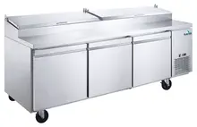 Glacier - 90" Pizza Prep Table w/ 3 Solid Swing Doors - GPP-90