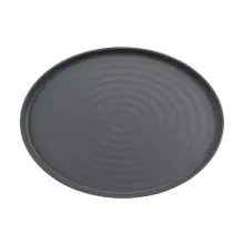 G.E.T - Roca Matte 16" x 12" Gray / Black Matte Oval Platter (6 Per Case) - RO-1612-GRM/BKM