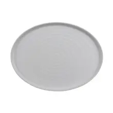 G.E.T - Roca Matte 16" x 12" White / Gray Matte Oval Platter (6 Per Case) - RO-1612-WM/GRM