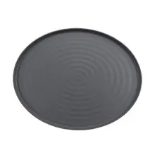 G.E.T - Roca Matte 20" x 16" Gray / Black Matte Oval Platter (3 Per Case) - RO-2016-GRM/BKM