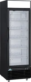 Glacier - 24" Black Merchandiser Refrigerator w/ 1 Glass Swing Door - GM-15R