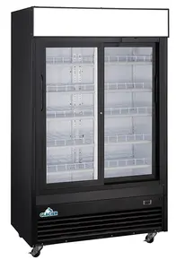Glacier - 47" Black Merchandiser Refrigerator w/ 2 Glass Sliding Doors - GM-40SD