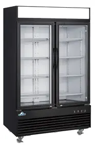 Glacier - 47" Black Merchandiser Freezer w/ 2 Glass Swing Doors - GM-2F