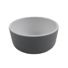 G.E.T - Roca Matte 3 oz White / Gray Matte Sauce Dish (72 Per Case) - RR-3-WM/GRM
