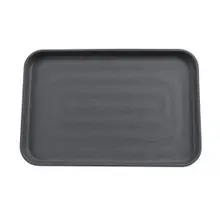 G.E.T - Roca Matte 12" x 8" Gray / Black Matte Rectangular Plate (12 Per Case) - RS-128-GRM/BKM